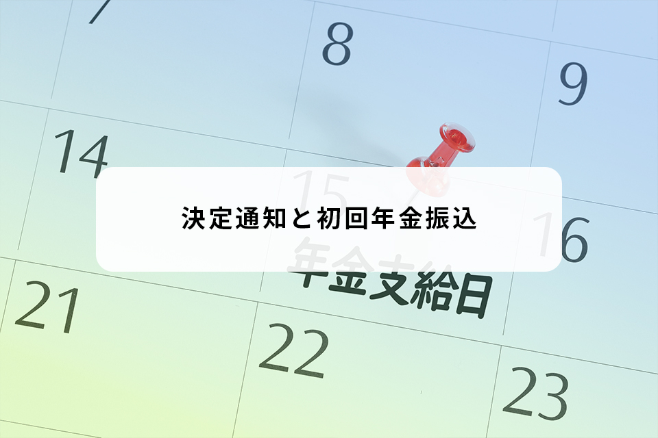 決定通知と初回年金振込